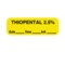 Nevs Label, Thiopental 2.5% 1/2" x 1-1/2" Yellow w/Black LANT-1052D - alternate 1